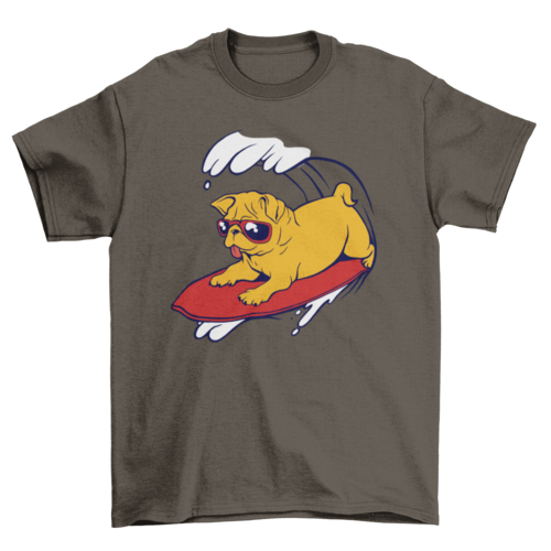 Summer Pug Surfing Tee
