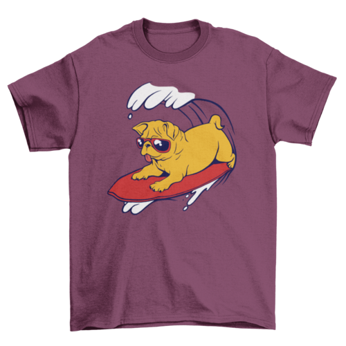 Summer Pug Surfing Tee